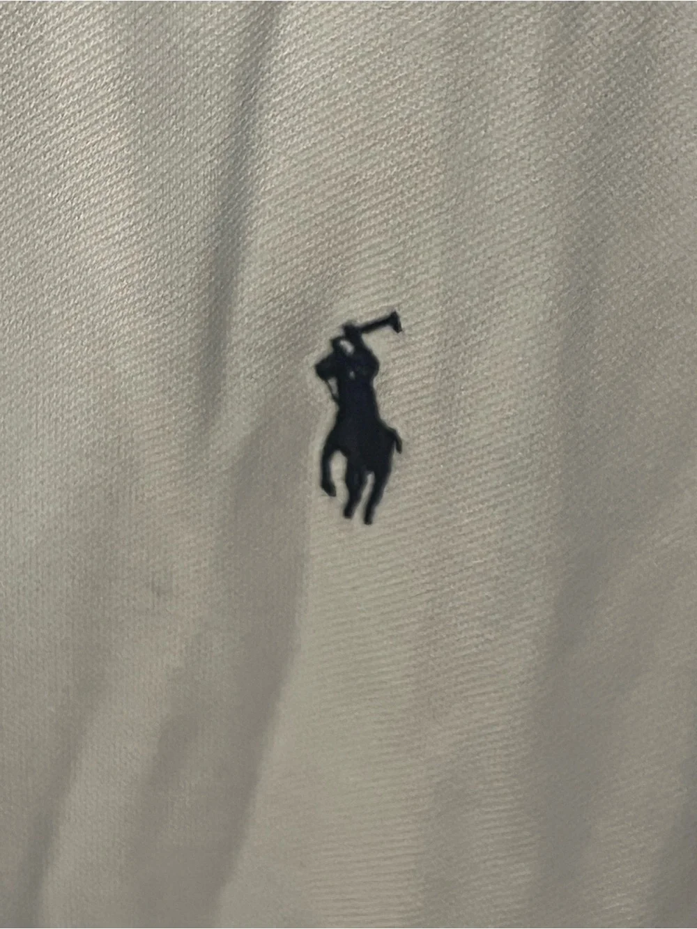 Ralph Lauren White Long Sleeve Polo with Black Pony Logo